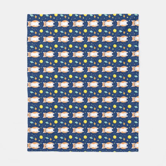 Couverture Polaire Cadeau de chat | Graphique de Motif de chat spatia (Devant)