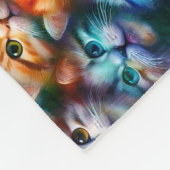 Couverture Polaire Cadeau de chat | Visages de chats mignons (Coin)
