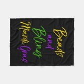 Couverture Polaire Cadeau de citation de fête Mardi Gras mignon pour  (Devant (Horizontal))