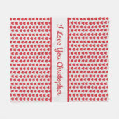Couverture Polaire Cadeau de coeur de Parties scintillant rouge blanc (Devant (Horizontal))