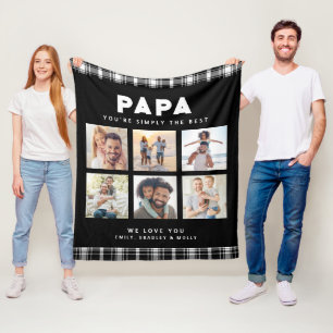 Couverture Polaire Cadeau de collage de photos Papa tout simplement l