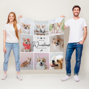 Couverture Polaire Cadeau de deuil d'animal Collage photo mémorial de