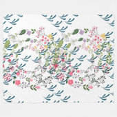 Couverture Polaire Cadeau de fleurs et de feuilles de printemps (Devant (Horizontal))