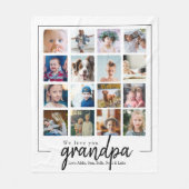 Couverture Polaire cadeau de grand-père de collage photo (Devant)