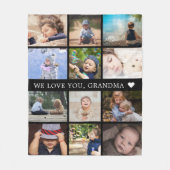 Couverture Polaire Cadeau de maman grand-mère en collage photo (Devant)