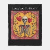 Couverture Polaire Cadeau de mariage gothique jusqu'à la mort squelet (Devant)