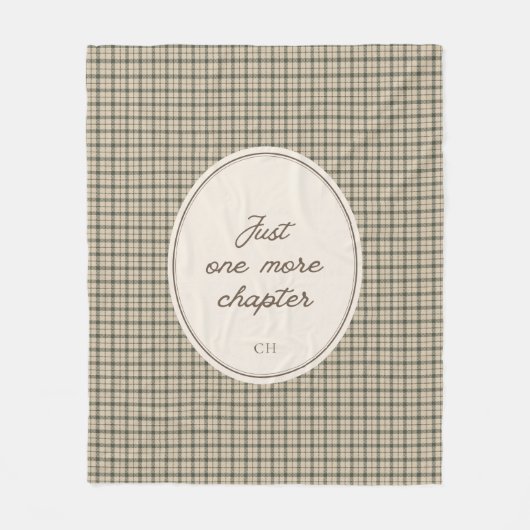 Couverture Polaire Cadeau de monogramme à carreaux de script élégant (Devant)