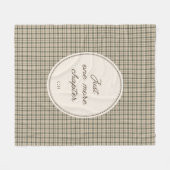 Couverture Polaire Cadeau de monogramme à carreaux de script élégant (Devant (Horizontal))