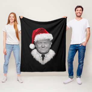 Couverture Polaire Cadeau de Noël de Donald Trump Chapeau de Père Noë