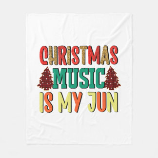 Couverture Polaire Cadeau de Noël | La Musique De Noël Est Mon Jun
