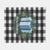 Couverture Polaire Cadeau de Noël Plaid Buffalo | Vacances bleues (Devant (Horizontal))