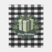 Couverture Polaire Cadeau de Noël Plaid Buffalo | Vacances vertes (Devant)