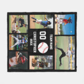 Couverture Polaire Cadeau de nuit senior de baseball (Devant (Horizontal))