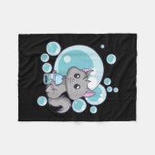 Couverture Polaire Cadeau de thé bulle de chat | Funny Boba Tea Cats (Devant (Horizontal))