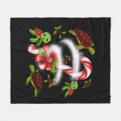 Couverture Polaire Cadeau de tortue | Turtle Candy Sweet Christmas (Devant (Horizontal))