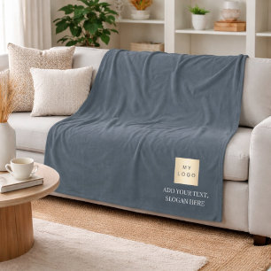 Couverture Polaire Cadeau d'entreprise avec logo de couleur gris char