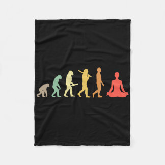 Couverture Polaire Cadeau d'évolution de yoga rétro pour yogis et ama