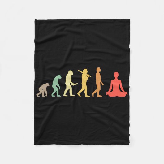 Couverture Polaire Cadeau d'évolution de yoga rétro pour yogis et ama (Devant)