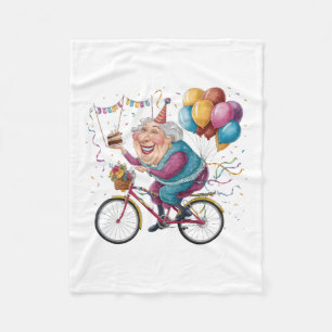 Couverture Polaire Cadeau drôle de vélo de grand-mère pour anniversai
