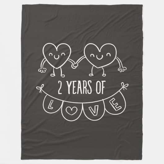 Couverture Polaire Cadeau Du 2E Anniversaire Pour Son Coeur De Balle (Devant)