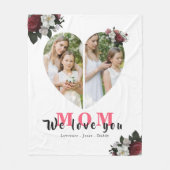 Couverture Polaire Cadeau en forme de coeur blanc chic pour la fête d (Devant)