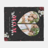 Couverture Polaire Cadeau en forme de coeur simple noir pour la fête  (Devant (Horizontal))