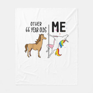 Couverture Polaire Cadeau licorne 66 ans anniversaire et moi autre