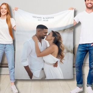 Couverture Polaire Cadeau mariage Blanche polaire Couple Cadeaux pers