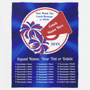 Couverture Polaire Cadeau Merci pour Cheer Coach, Rouge Blanc et Bleu