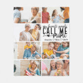 Couverture Polaire Cadeau Mimi personnalisé avec 7 photos (Devant)