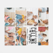 Couverture Polaire Cadeau Mimi personnalisé avec 7 photos (Devant (Horizontal))