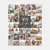 Couverture Polaire Cadeau moderne 90e anniversaire multi photo script (Devant)