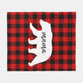 Couverture Polaire Cadeau moderne Rouge Plaid Et Blanc Mama Ours (Devant (Horizontal))