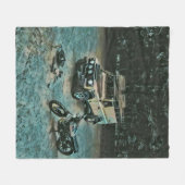 Couverture Polaire Cadeau moto rétro (Devant (Horizontal))