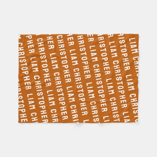 Couverture Polaire Cadeau personnalisé Burnt Orange personnalisé Nom (Devant (Horizontal))