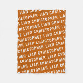 Couverture Polaire Cadeau personnalisé Burnt Orange personnalisé Nom (Devant)