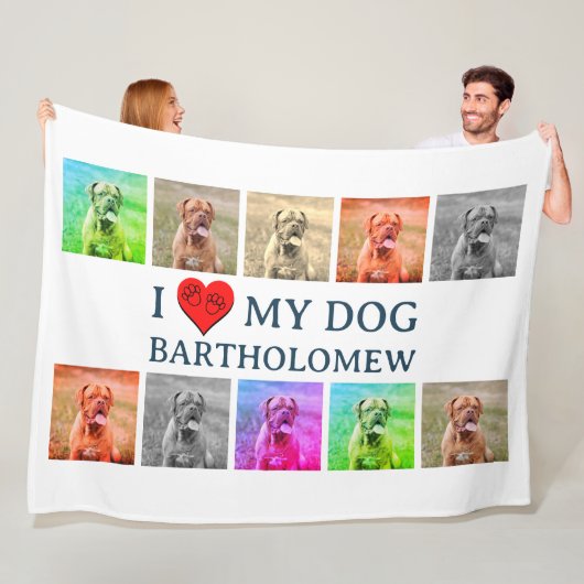 Couverture Polaire Cadeau personnalisé d'art pop pour chien pour amat (En situation)