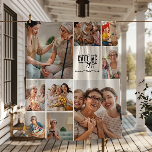 Couverture Polaire Cadeau personnalisé de 9 photos pour Gigi