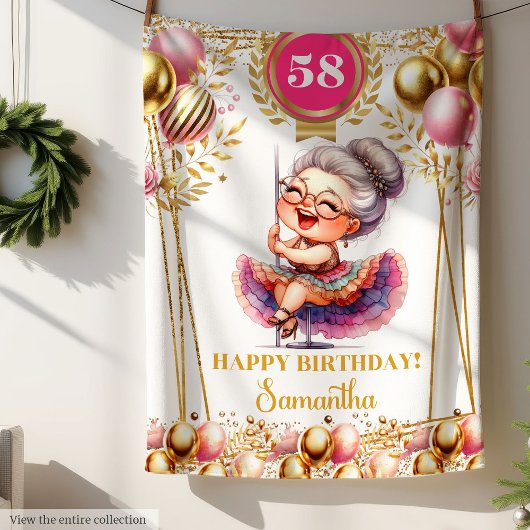 Couverture Polaire Cadeau personnalisé Funny Grandma Blanket d'annive