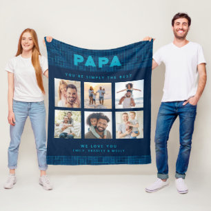 Couverture Polaire Cadeau personnalisé Papa Six Photo