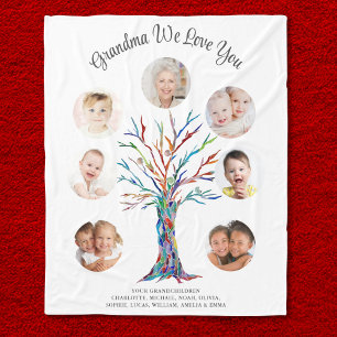 Couverture Polaire Cadeau personnalisé pour grand-mère avec photo 'No