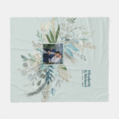 Couverture Polaire Cadeau photo mariage GREENERY Moderne Personnalisé (Devant (Horizontal))