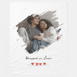 Couverture Polaire Cadeau photo personnalisé pour la Saint-Valentin "