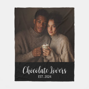 Couverture Polaire Cadeau photo pour couple amateur de chocolat établ