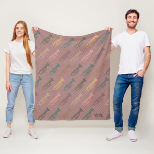 Couverture Polaire Cadeau Plaid Amoureux de Trompette Vintage Jeté de