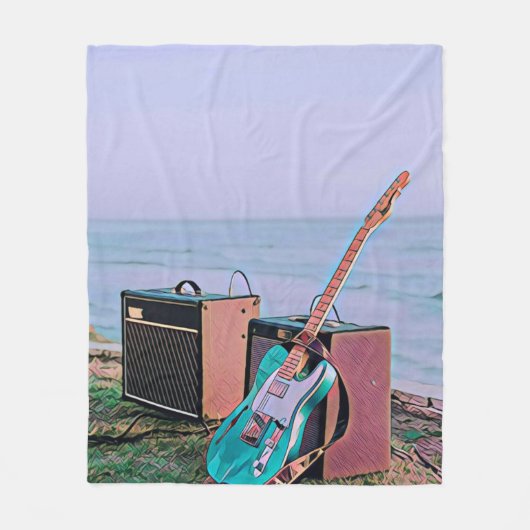 Couverture Polaire Cadeau pour ami guitariste (Devant)