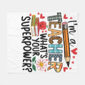 Couverture Polaire Cadeau pour Enseignant | Je Suis Un Enseignant (Devant (Horizontal))
