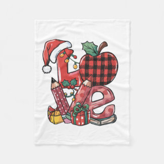 Couverture Polaire Cadeau pour Enseignant | Joyeux Noël Amour