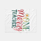 Couverture Polaire Cadeau pour Enseignant | Un Enseignant Joyeux (Devant (Horizontal))
