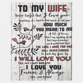 Couverture Polaire Cadeau Pour Femme | À ma femme belle lettre